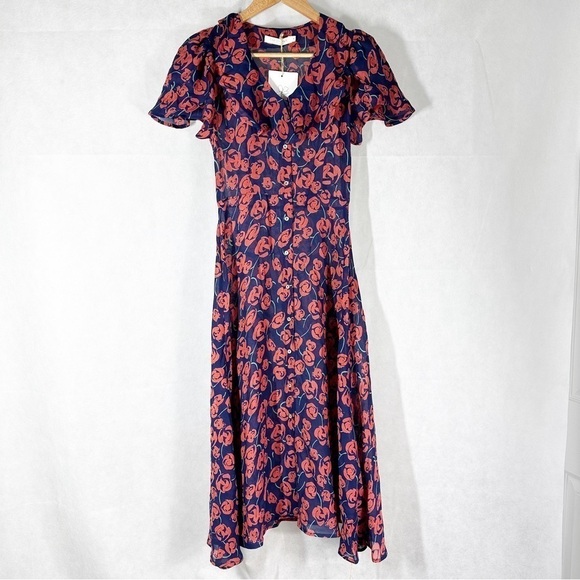 Christy Dawn The Daisy Midi Dark Floral Dress in Rose Bloom Size XS - Picture 1 of 14